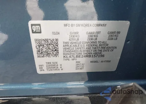 2024 Buick Envista Sport Touring Fwd из США, поврежденный, VIN KL47LBE24RB157196